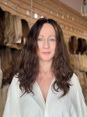 Milan Wavy 18" – Brunette Human Hair Wig