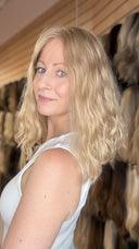 Virgin Light Blonde Curly Hair 16"