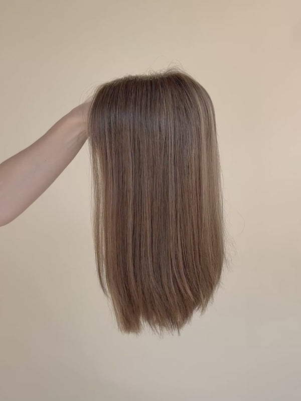 Miami 12″  Brunette Human Hair Wig (Holding Video)