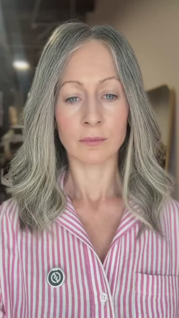 Misty Wig 16" - Grey Human Hair Wig